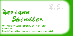 mariann spindler business card